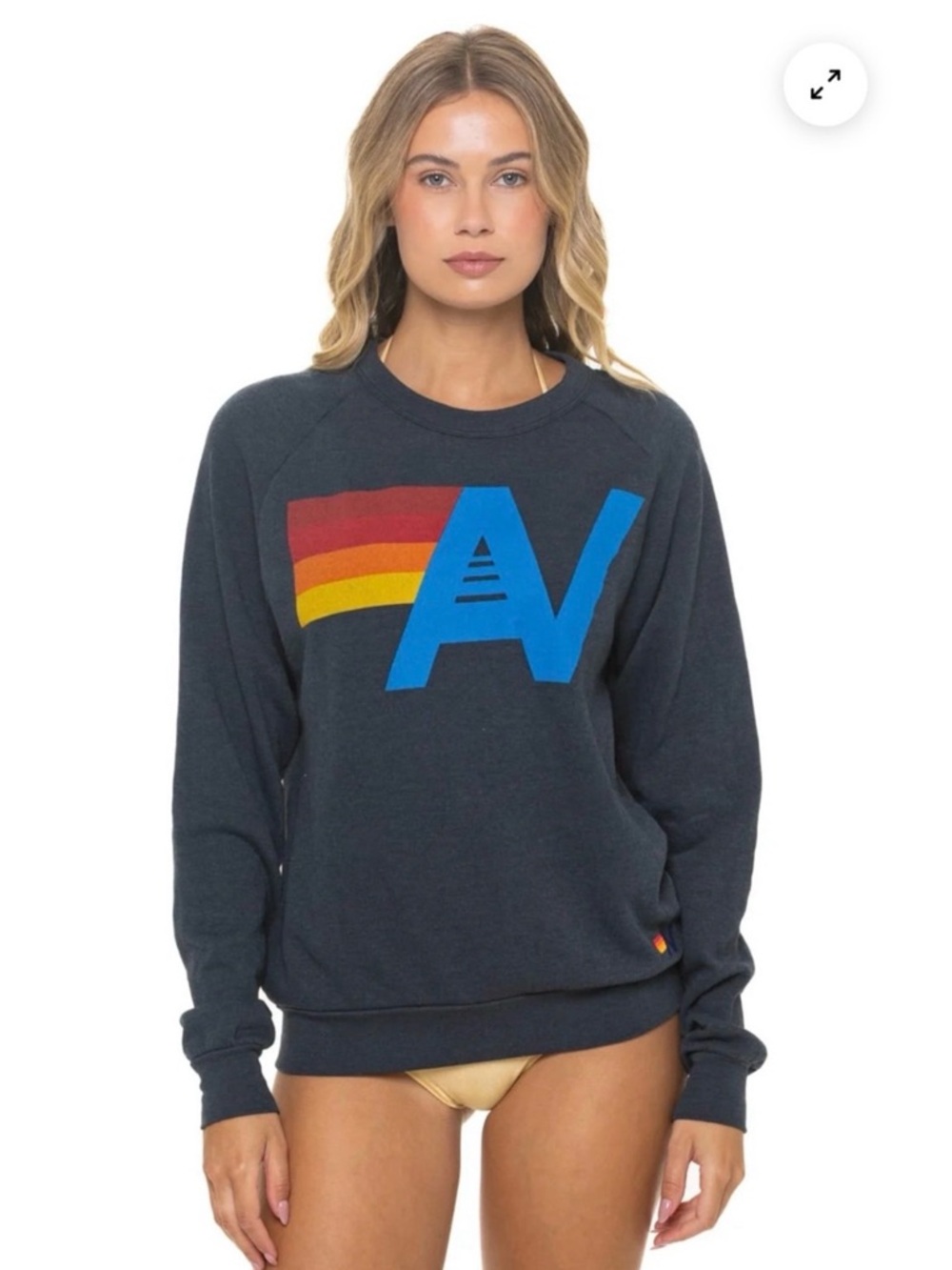 Aviator Nation Logo Crew Sweatshirt/Charcoal